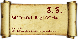 Bártfai Boglárka névjegykártya